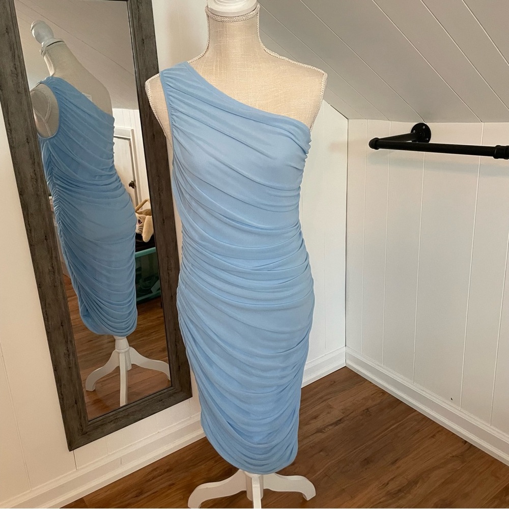 One Shoulder Ruched Bodycon Dress